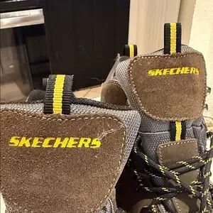 Skechers Brown Suede Hiking Boots with Yellow Trim (worn once) Skechers | Shoes | Skechers Brown Suede Hiking Boots With  main image 2